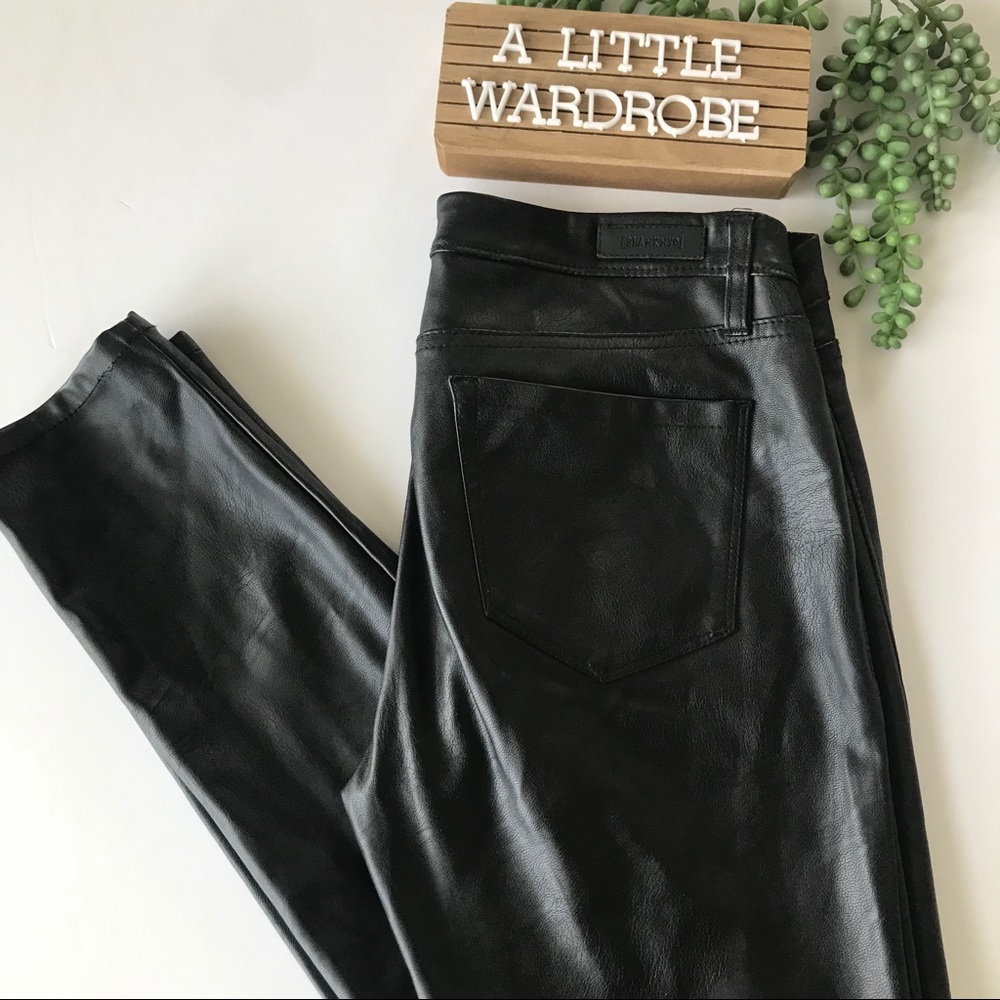 Blank NYC Black Vegan Leather Mid Rise Skinny